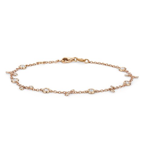 Diamond Rubover Bracelet In 18ct Rose Gold 