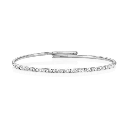 Diamond Flexi Bangle In 18ct White Gold 