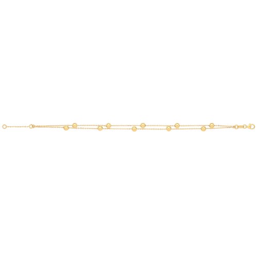 9ct Gold Beaded Double Chain Bracelet 