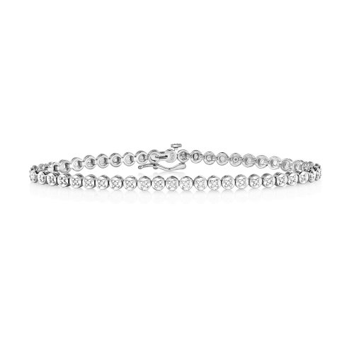 Diamond Tennis Bracelet In 9ct White Gold 