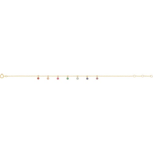 9ct Gold Rainbow Drop Bracelet 