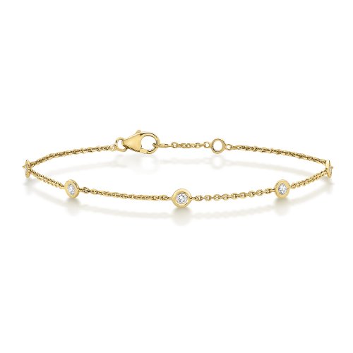 Diamond Rubover Bracelet In 9ct Gold 