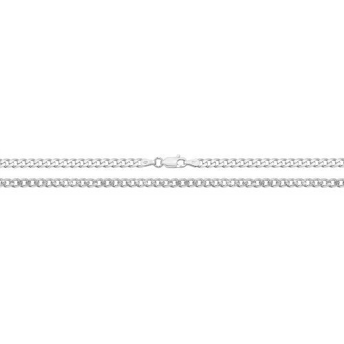 Silver Curb Pave Chain 