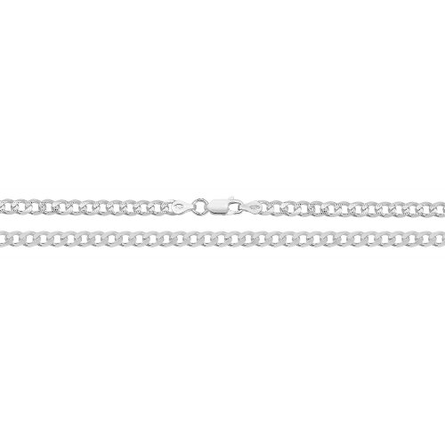 Silver Curb Pave Chain 