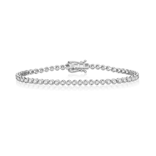 Diamond Rubover Tennis Bracelet In 9ct White Gold 