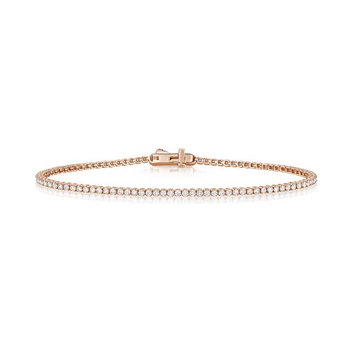 Diamond Tennis Bracelet In 9ct Rose Gold 