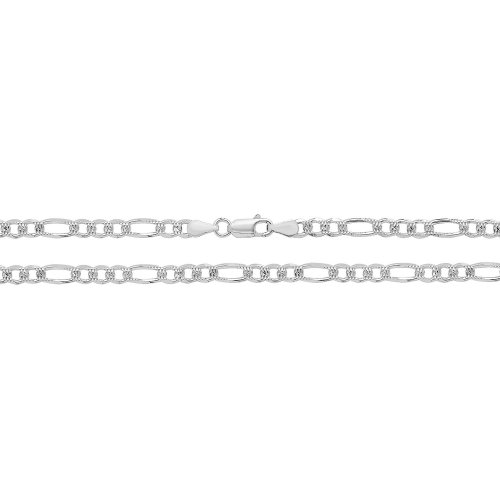 Silver Figaro Pave Chain 