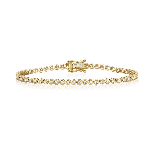 Diamond Rubover Tennis Bracelet In 9ct Gold 