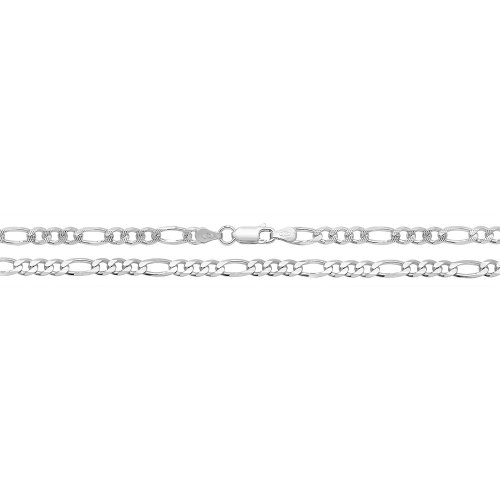 Silver Figaro Pave Chain 