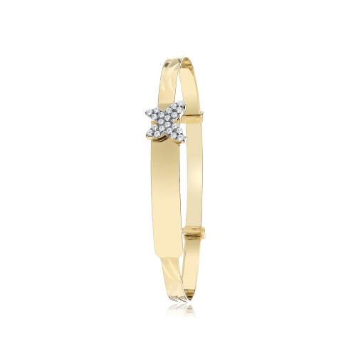 9ct Yel Gold Butterfly Baby Bangle 