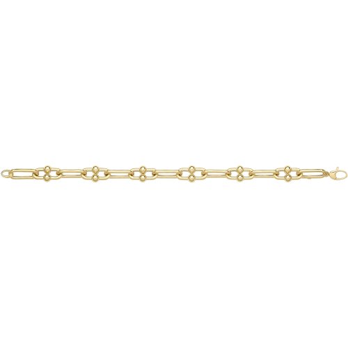 9ct Yel Gold Hollow Bubble Link Bracelet 