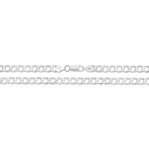 Silver Flat Open Curb Chain 