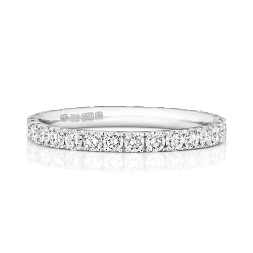 Diamond Cut Down Set Full Eternity Ring In Platinum 