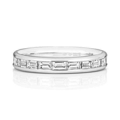 Diamond Channel Set Baguette Eternity Ring In Platinum 