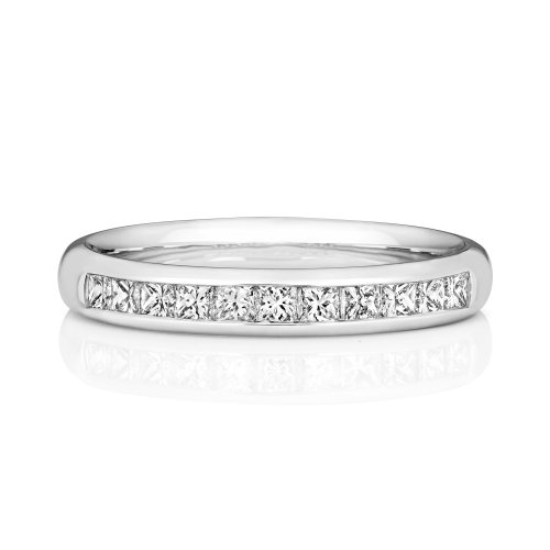 Diamond Channel Set Princess Cut Eternity Ring In Platinum 
