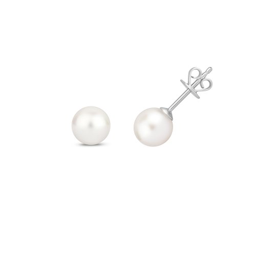Akoya Pearl Earring Studs In 18ct White Gold 