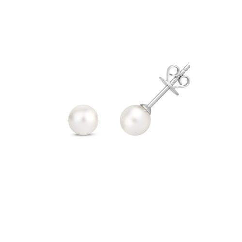Akoya Pearl Earring Studs In 18ct White Gold 