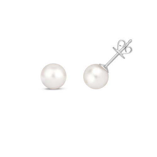 Akoya Pearl Earring Studs In 18ct White Gold 