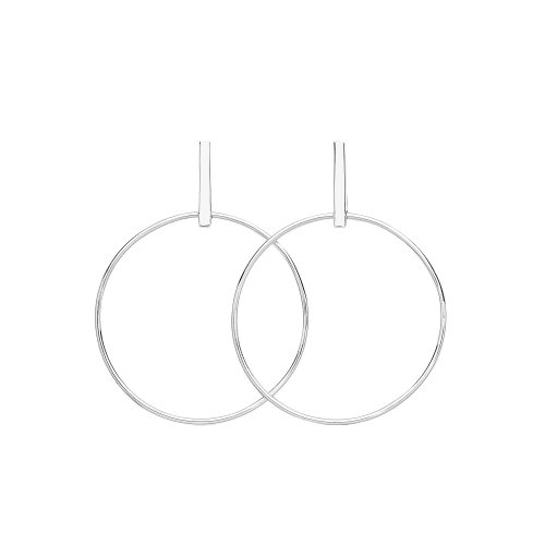 Silver Drop Hoops 