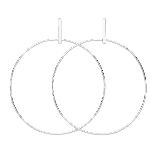 Silver Drop Hoops 