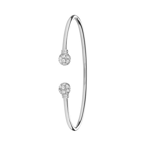 Silver Maidens' Cz Torc Bangle 