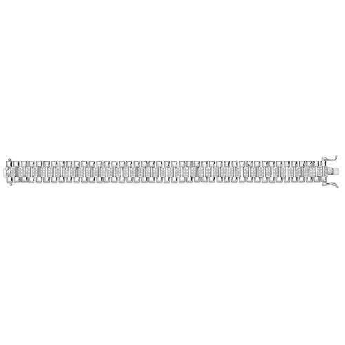 Silver Maidens' Cz Set Watch Strap Bracelet 