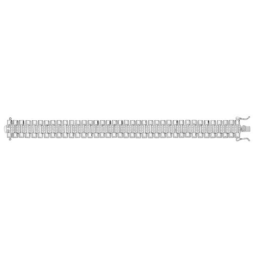 Silver Gents' Cz Set Watch Strap Bracelet 