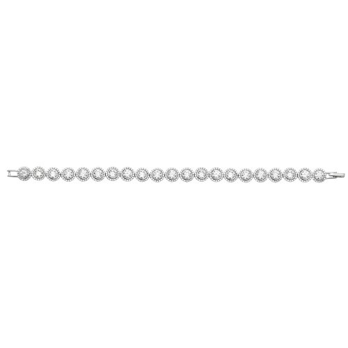Silver Cz Halo Style Bracelet 