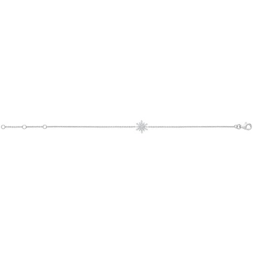 Silver Cz Snowflake Bracelet 