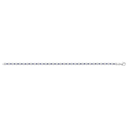 Silver Blue Cz Tennis Bracelet 