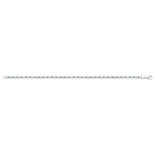 Silver Green Cz Tennis Bracelet 