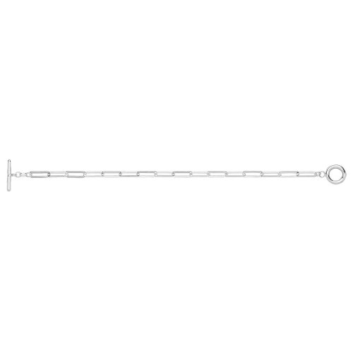 Silver Paper Clip And T Bar Bracelet 