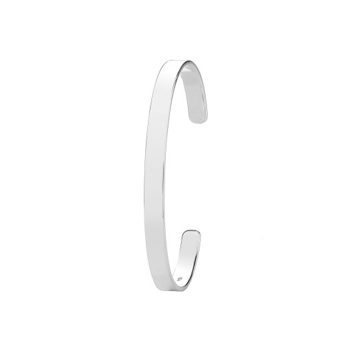 Silver Square Tube Cuff Bangle 