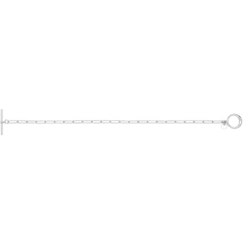 Silver Rhodium Plated T-bar Paperclip Link Bracelet 