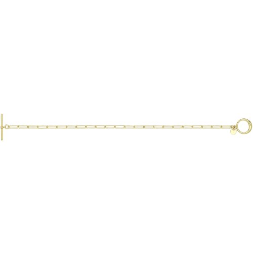 Silver Yellow Gold Plated T-bar Paperclip Link Bracelet 
