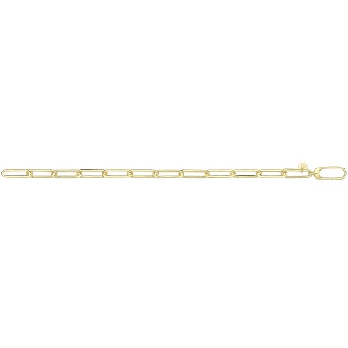 Silver Yellow Gold Plated Paperclip Link Bracelet 