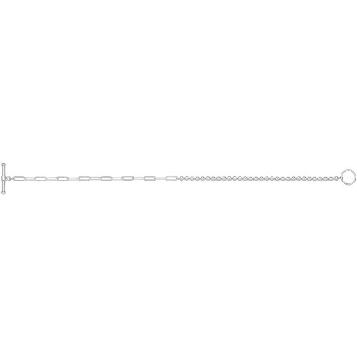 Silver Rhodium Plated T-bar Bracelet 
