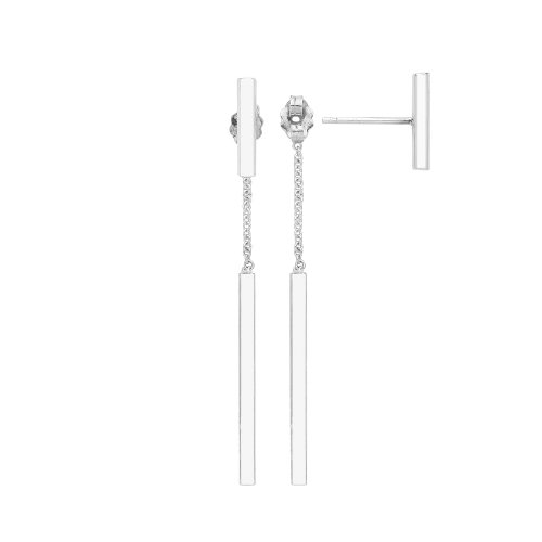 Silver Double Bar Chain Drops 