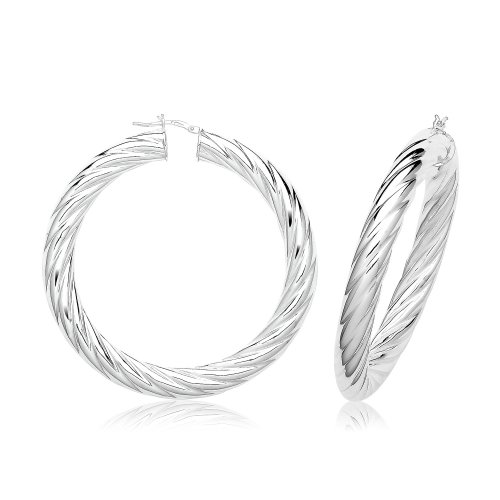 Silver 8mm Twisted Hoop Earrings G51322-