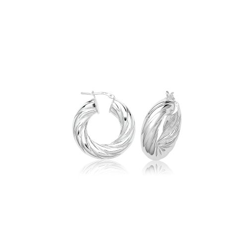 Silver 8mm Twisted Hoop Earrings G51322-