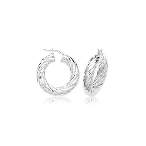 Silver 8mm Twisted Hoop Earrings G51322-