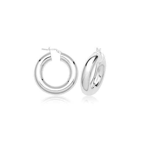 Silver 8mm Plain Hoop Earrings G51321-