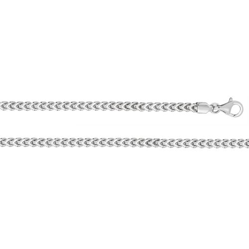 Silver Rhodium Plated Square Franco Chain 