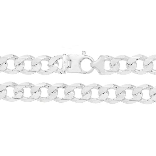Silver Heavy Diamond Cut Curb Chain 