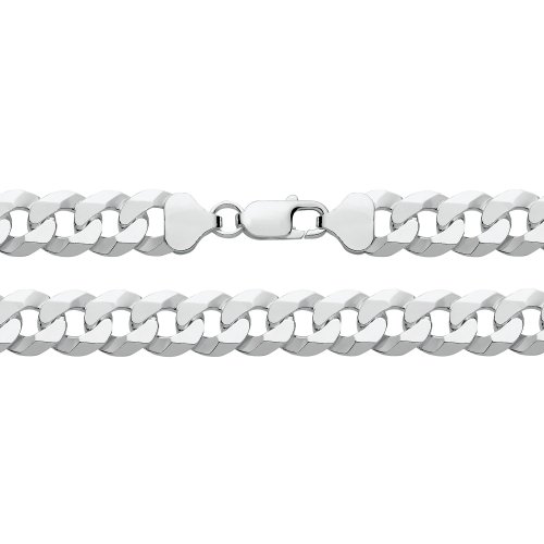 Silver Flat Bevelled Curb Chain 