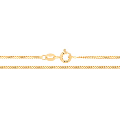 Silver Yellow Gold Plated Fine Curb Chain G1058Y: 18 inches
