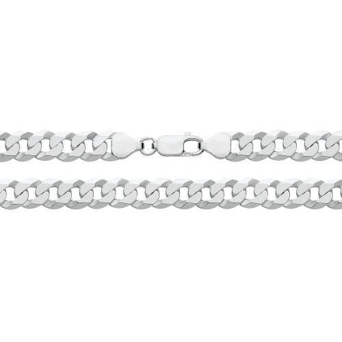 Silver Flat Bevelled Curb Chain 