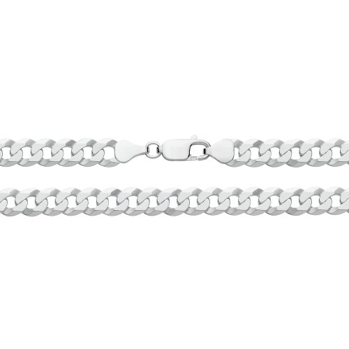 Silver Flat Bevelled Curb Chain 