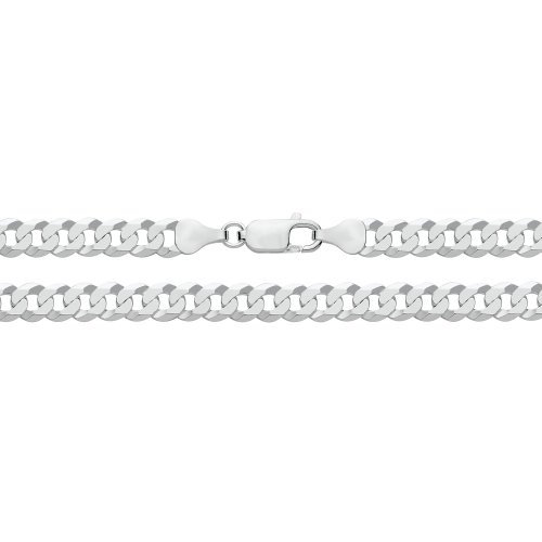 Silver Flat Bevelled Curb Chain 