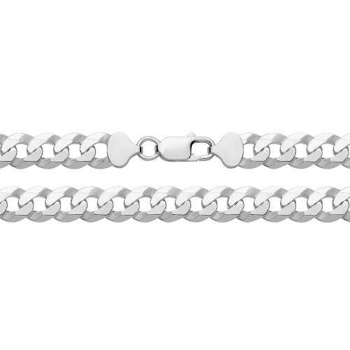 Silver Flat Bevelled Curb Chain 
